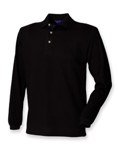 H-H105-Long Sleeved Cotton Piqué Polo Shirt